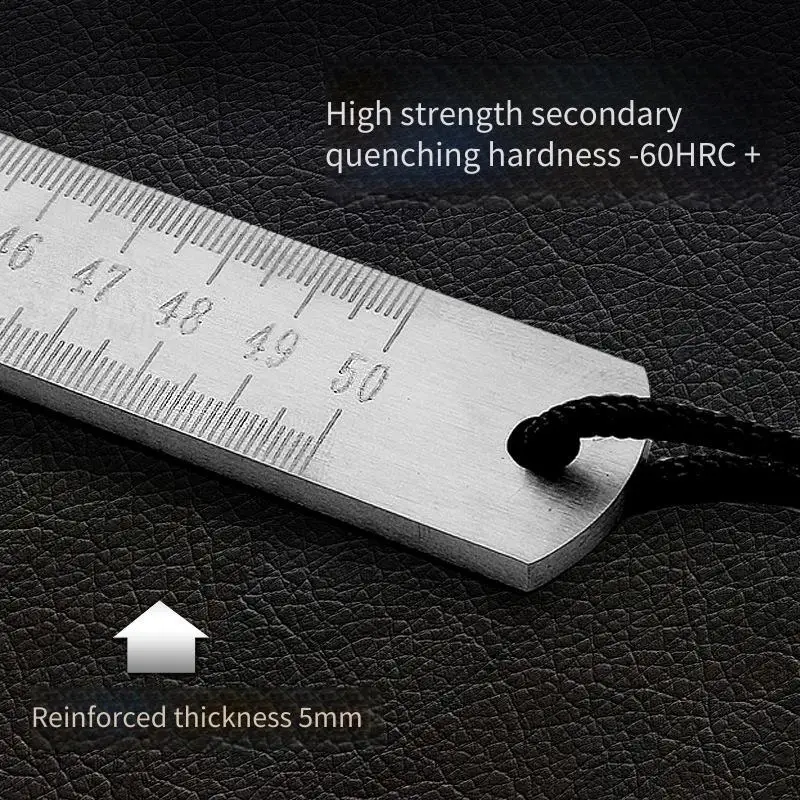 50cm Stainless Steel Ruler, Dual-Use Measuring Tool & Emergency Window Breaker, Professional Survival Lifesaver for Car view 5