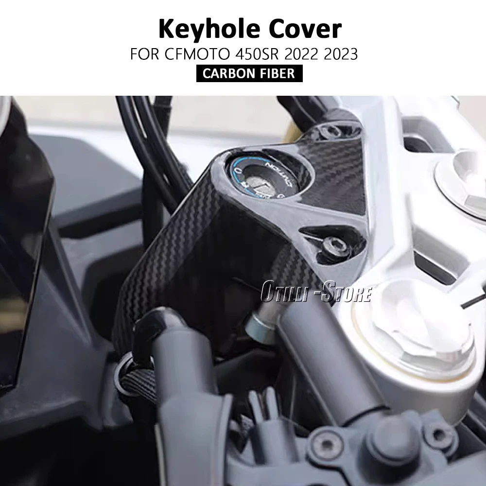 New Colors Carbon Fiber Motorcycle Accessories Keyhole Cover Front Cover Plate For CFMOTO 450SR 450 SR 450sr 2022 2023