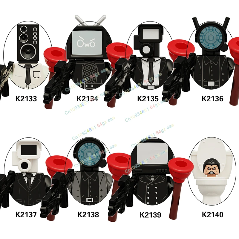 Mini-figurines de toilette de Skibidi, figurine d'action, briques, TV Man Plus Titan, puzzle à assembler, modèle de construction, nuit, jouets, cadeaux d'anniversaire