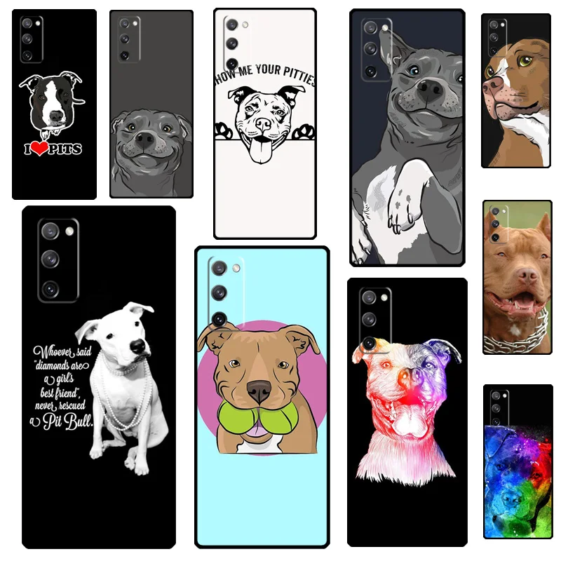 Pit Bull Lovely Pet Dog Pitbull Phone Case For Samsung Galaxy S22 S23 S21 S10 Plus Note 20 Ultra Note 10 S20 FE Cover Fundas