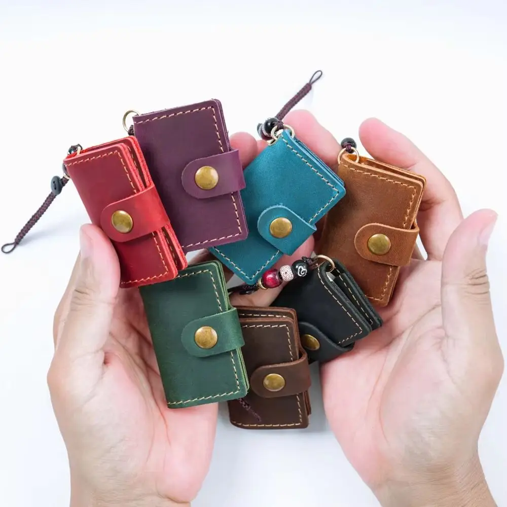 Cute Retro Tiny Leather Notebook Decorative Pendant Mini Pocket Notepad Cowhide Cover Travel Sketchbook Planner Wedding