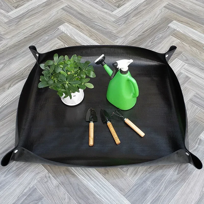 Large 100x100cm Plant Repotting Mat, Waterproof Foldable Gardening Tarp for Soil Change, Indoor Home Garden Transplant Pad
