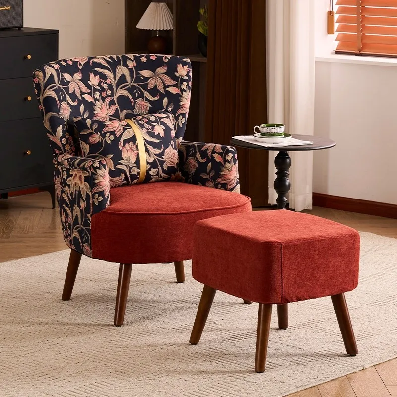 

Средневековый одноместный диван-кресло, маленькая квартира, гостиная, балкон, спальня, американский ретро, тканевый повседневный ленивый стул в тон