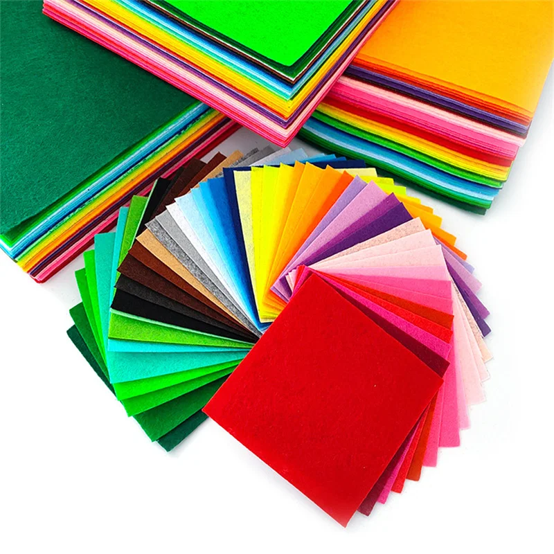 30*30cm 40Pcs Soft Felt Fabric Sheet Mixed 40 Colors Square Nonwoven Fabric Set Quilting Cloth For Patchwork Sewing Scrapbooking