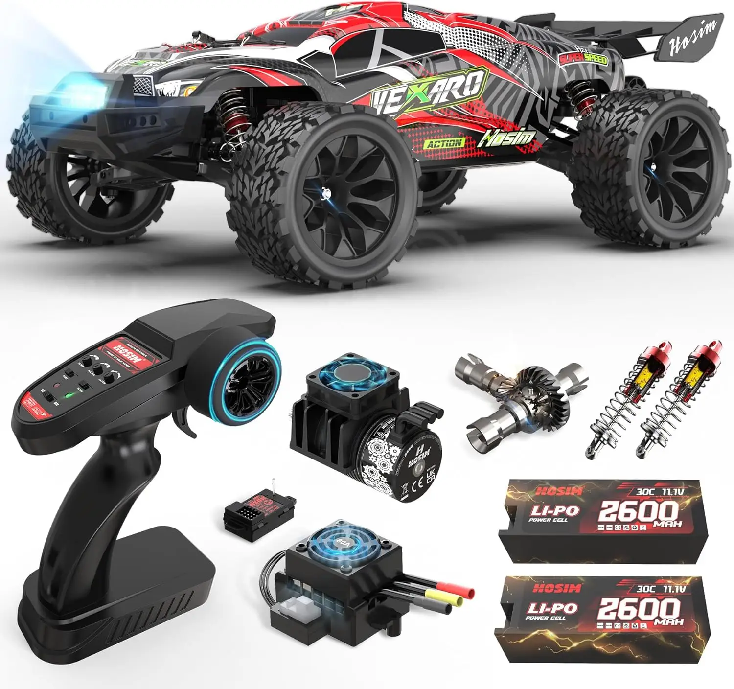 Mini 1:8 Brushless RC Cars for Adults, VEXARO MAX 50MPH High Speed Rc Trucks Fast, 4X4 Remote Control Car All Terrain RC Truggy