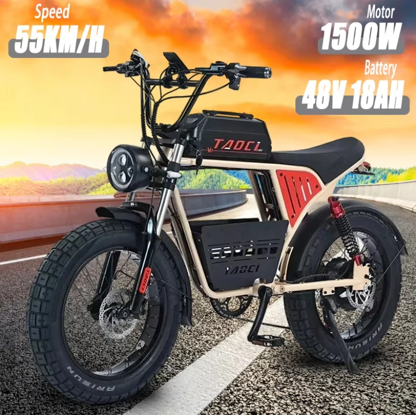 Electric Bike1500W High Power 48V18AH lithium battery Electric bicycle Hydraulic Brake 20 Inch Fat Tire Mountain Off-Road E-bike