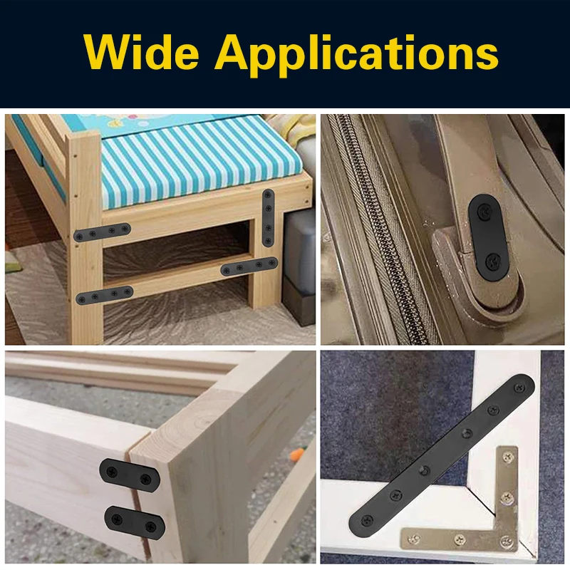 Plaque Plate et Droite en Métal pour Réparation, Lot de 2, 4 ou 10 Pièces