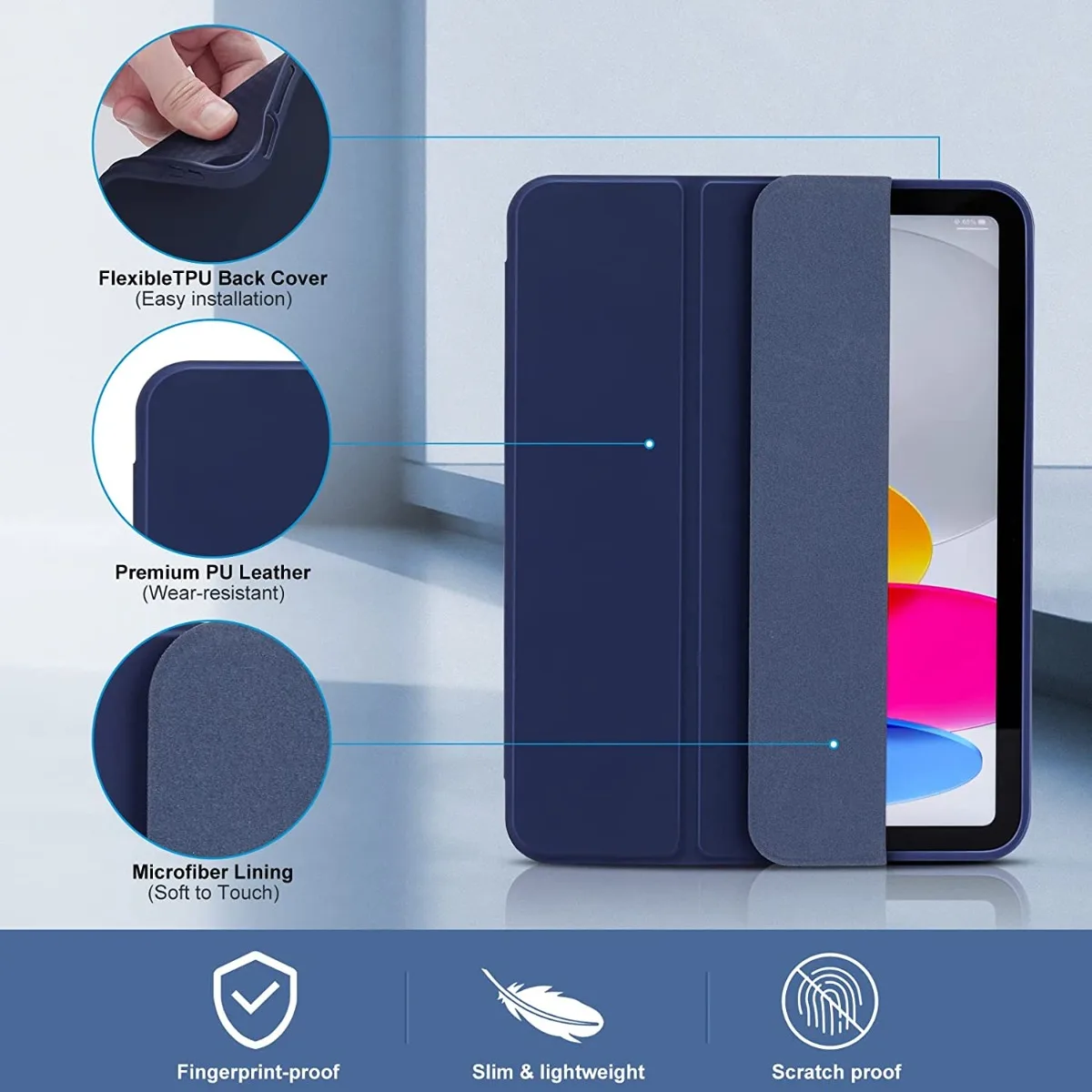 Con portalápices Funda para IPad 7th 8th 9th Gen 10,2 IPad Air 5th 4th 10th Gen 10,9 IPad Air1 2 5th 6th 9,7 Funda magnética para tableta