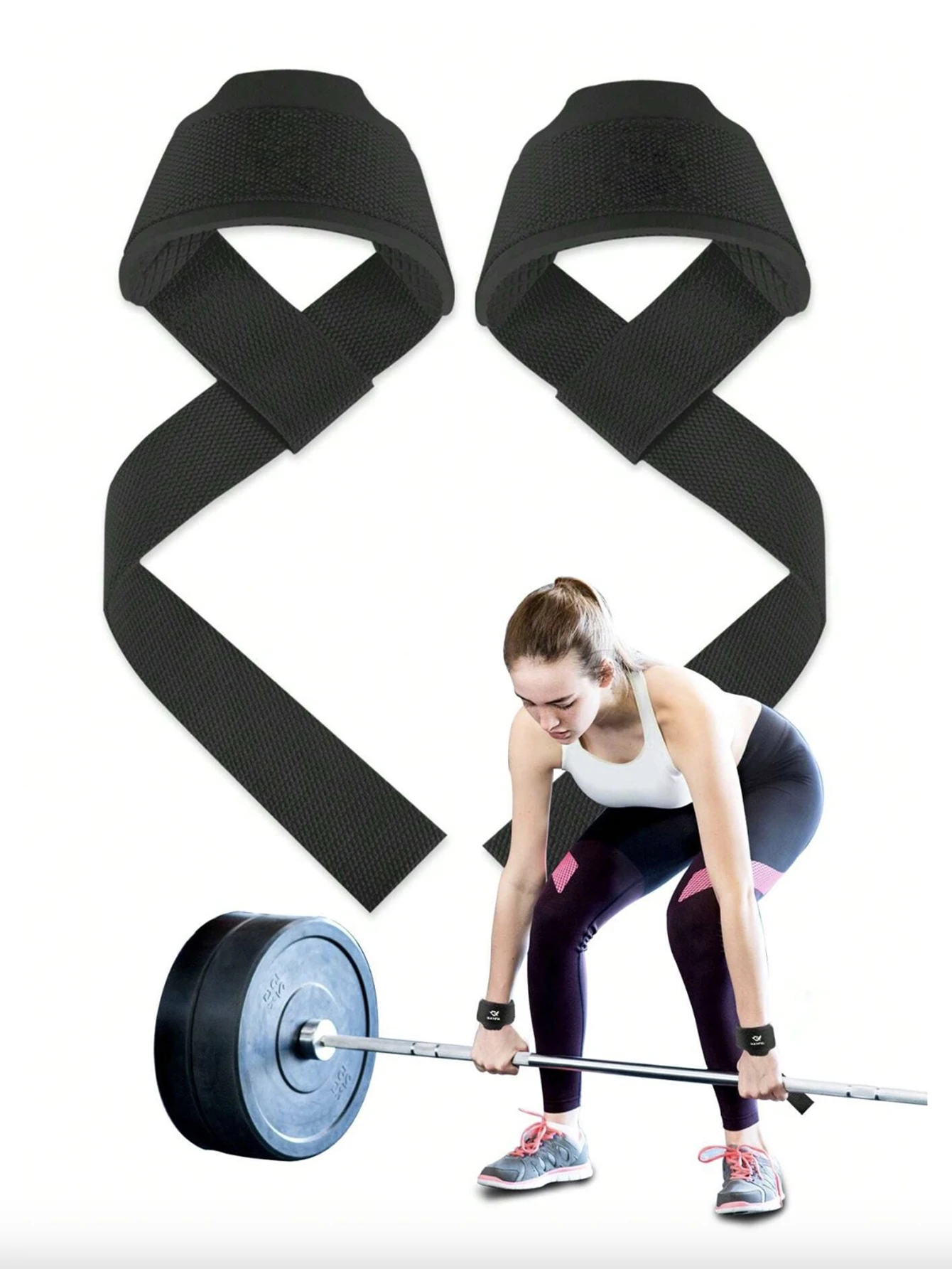 1 Pair Nylon Wrist Straps for Pull-Ups,CrossFit Weightlifting,Adjustable Wrist Support Wraps, Grip Assist Straps Barbell Lifting