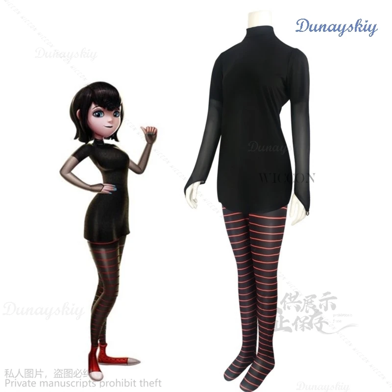 อะนิเมะภาพยนตร์ Mavis Dracula คอสเพลย์เครื่องแต่งกาย Transformania ชุดสูทถุงน่องฮาโลวีน Carnival ชุดสําหรับสตรีแวมไพร์ฟันปลอม