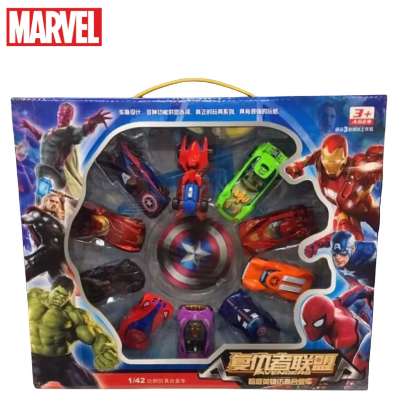 

Marvel Iron Man Captain America Spider-Man Hulk Iron Man Cartoon Creative Car Model Simple Anime Character Children's Toy Car