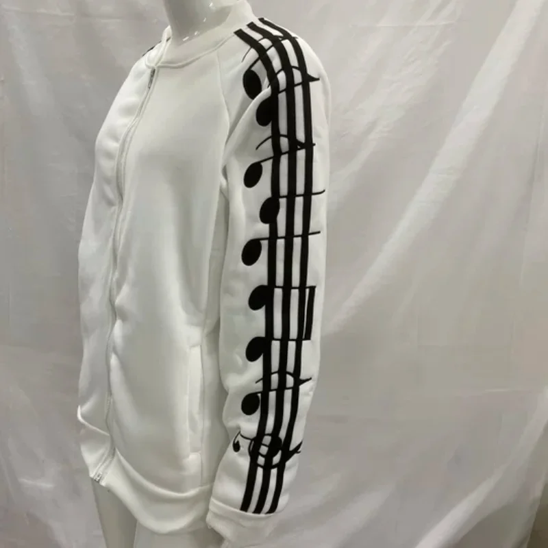 Y2K Gothic style sports cardigan, zipper hoodie, loose, casual, unisex, personalized sweater with musical note, new