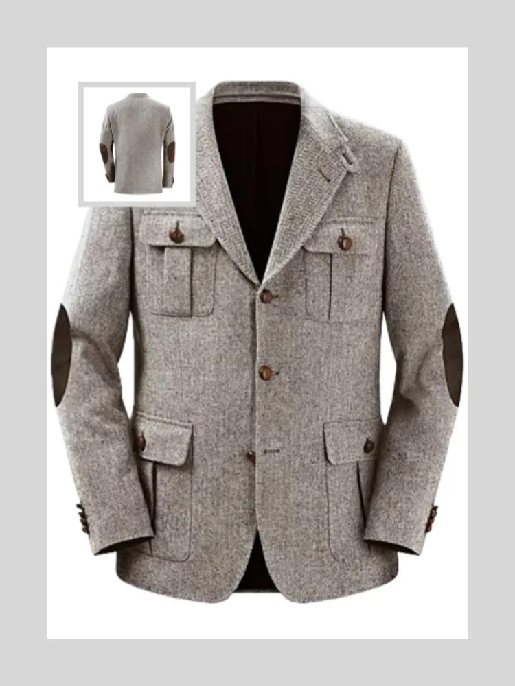 

Retro England Style Hunting Jackets for Man Herringbone Male Blazer Business Daily Casual Combination Men Suits Work Wear Winter
