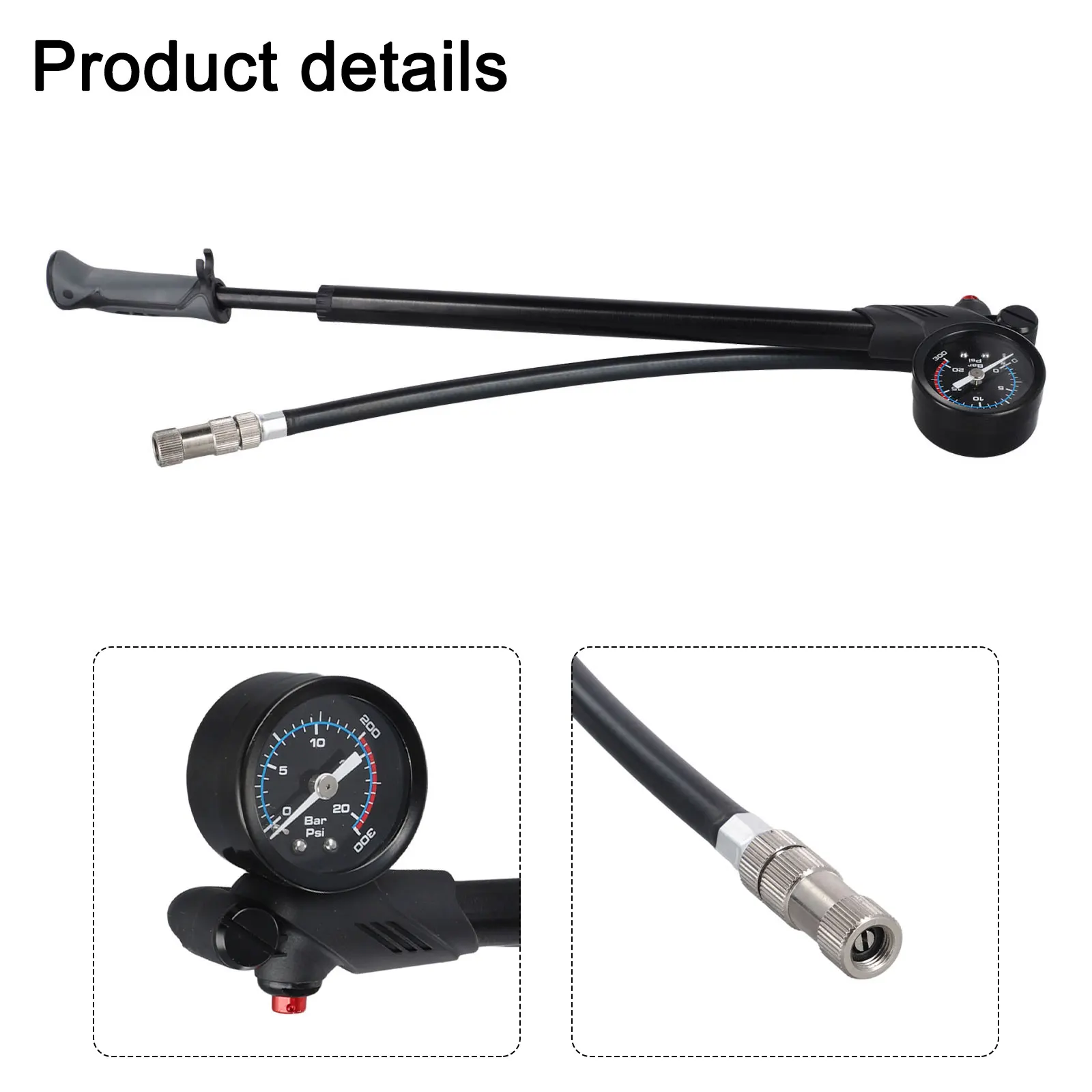 

Насос из алюминиевого сплава Велосипедный насос 300 фунтов на квадратный дюйм Простота установки Гибкая пряжка для шланга Высокопрочный материал Велосипедный насос из алюминиевого сплава