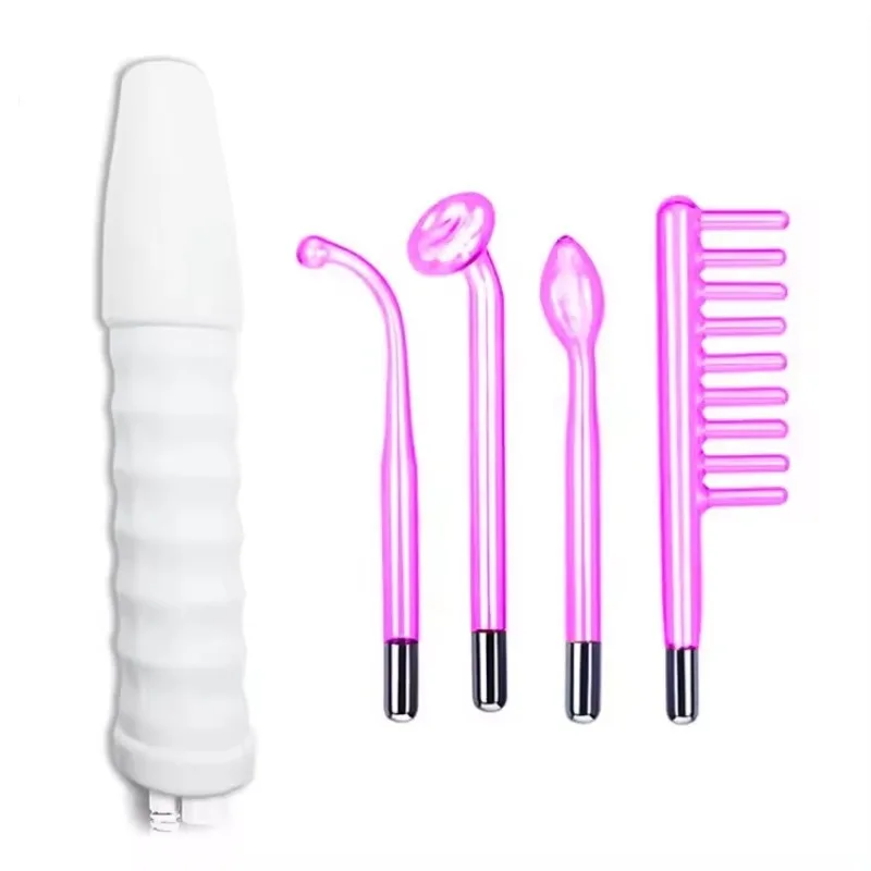 

2025Портативная высокочастотная электротерапевтическая ручная палочка для лица 4 в 1, многофункциональное устройство для ухода за лицом и волос