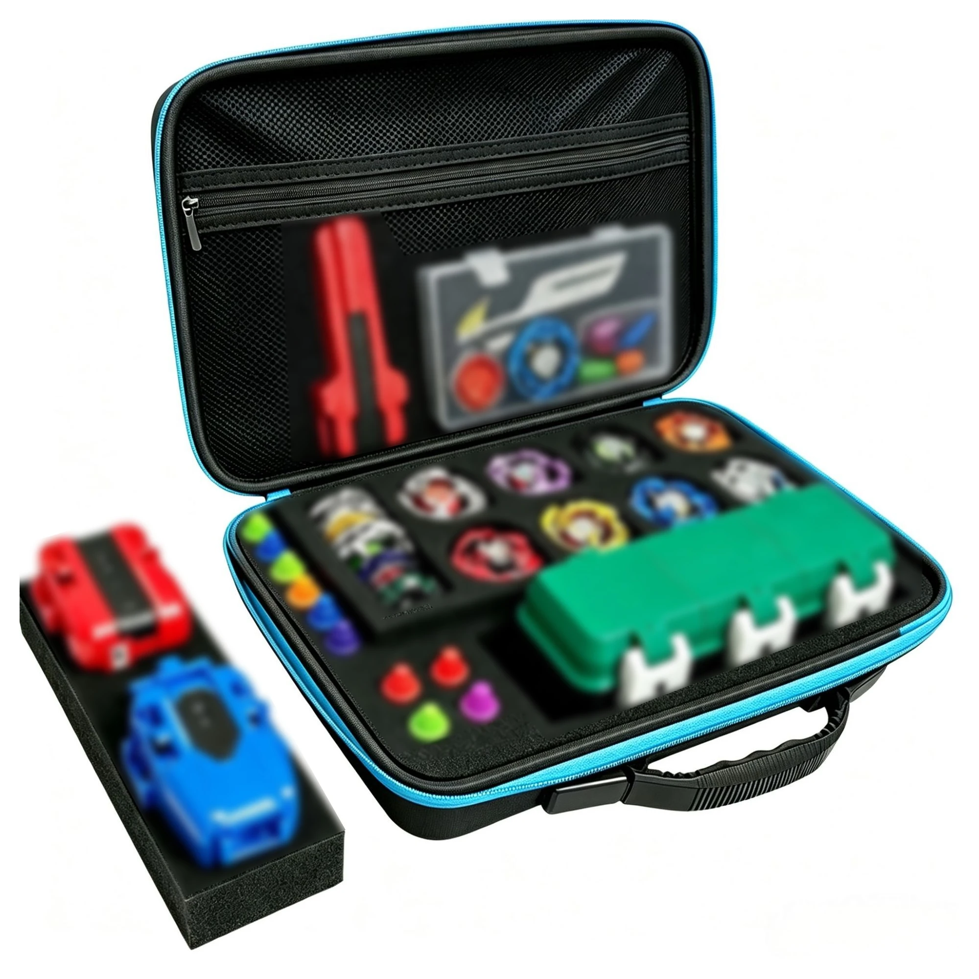 8+1 Slots Battling For Top Handheld Storage Case For Beyblade X Case Portable Gyroscope Protective Carrying Case With Hand Strap