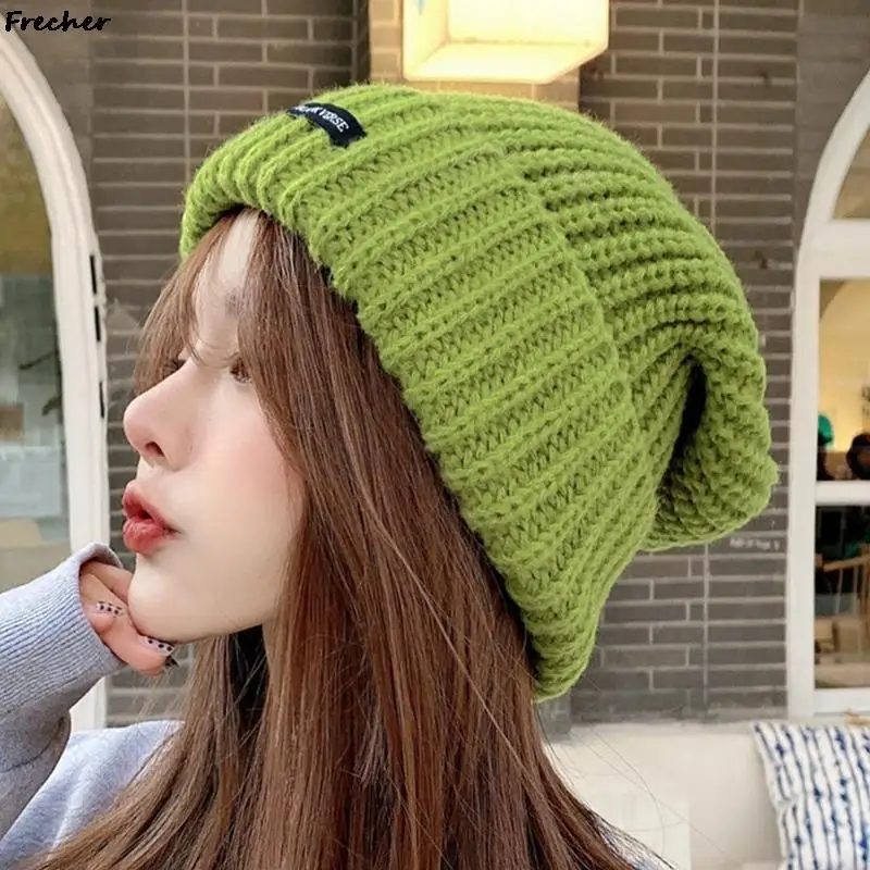 Hip Hop Fashion Winter Hats Women Men Slouchy Beanies Skullies Warm Knit Hat Brimless Wool Bonnet Cap Teenager Stretch Headband