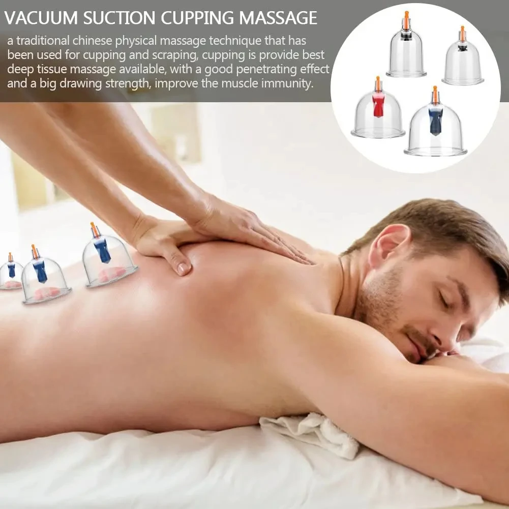 32pcs Massage Vacuum Cupping Therapy Set Thicker Magnetic Aspirating Cupping Cans With Tube Jars Acupuncture Massage Suction Cup