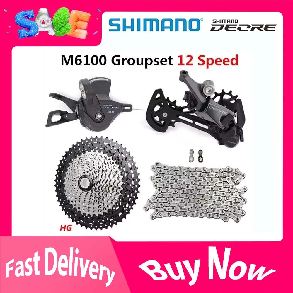 Переключатель передач SHIMANO DEORE M6100 1x1 2-скоростной, скоростной переключатель передач для горного велосипеда M6100, задний переключатель передач, солнечный свет, кассета 52T 50T 46T Переключатель передач SHIMANO DEORE M6100 1x1 2-скоростной, скоростной переключатель передач для горного велосипеда M6100, задний переключатель передач, солнечный свет, кассета 52T 50T 46T