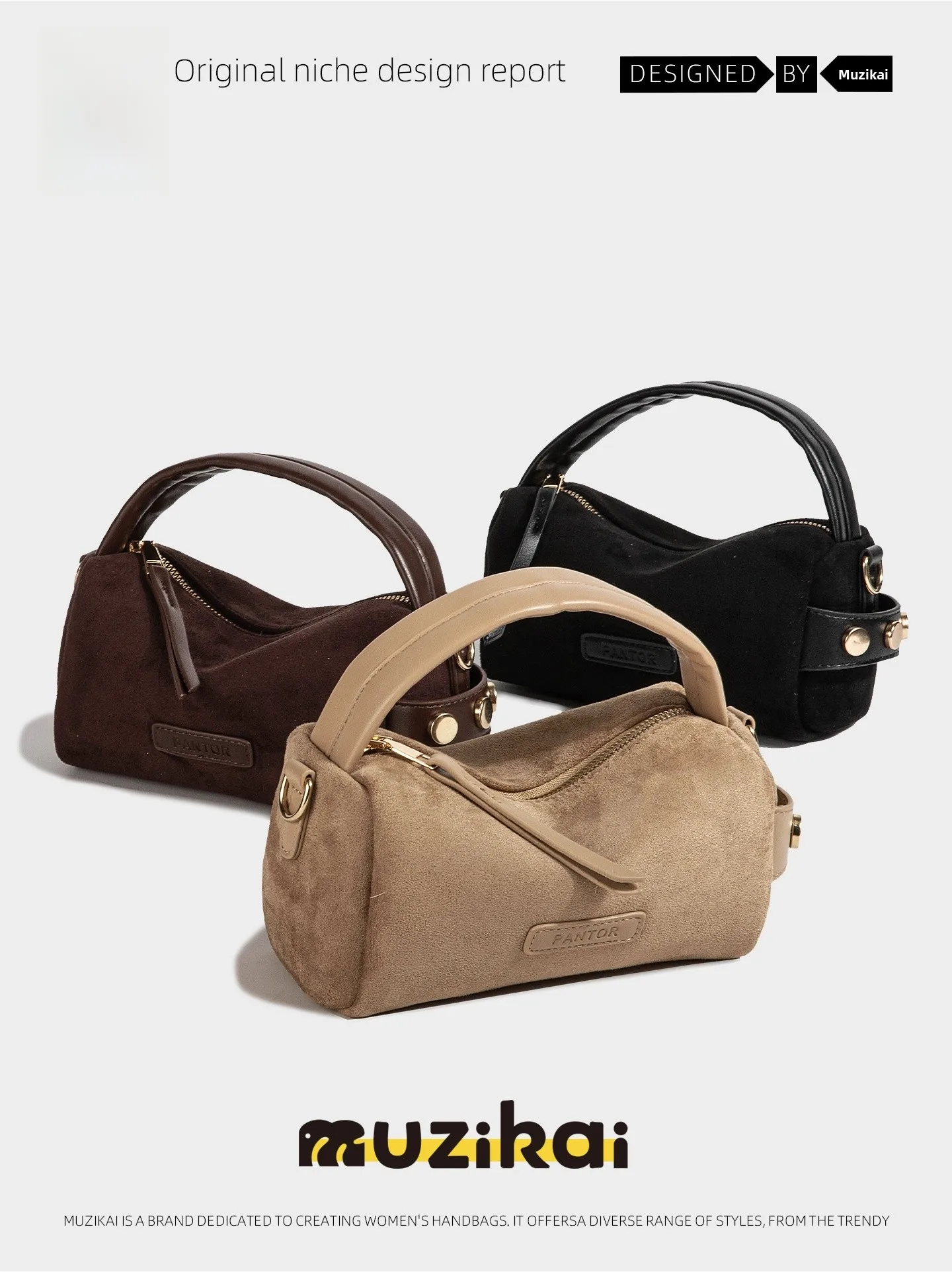 MuziKai Fashionable Simple Retro Design Commuter Pillow Bag Women's Crossbody Bag Casual Style Soft Handle Polyester 