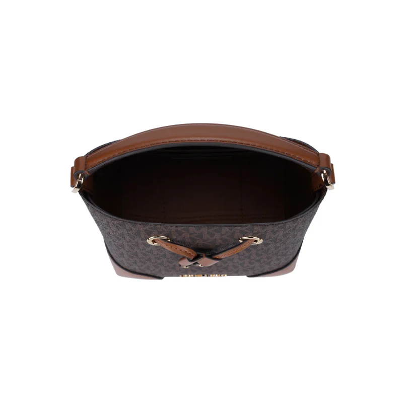 حقيبة يد نسائية من مايكل كورس ميرسر صغيرة من مادة PVC مع حقيبة دلو كروس جلدية