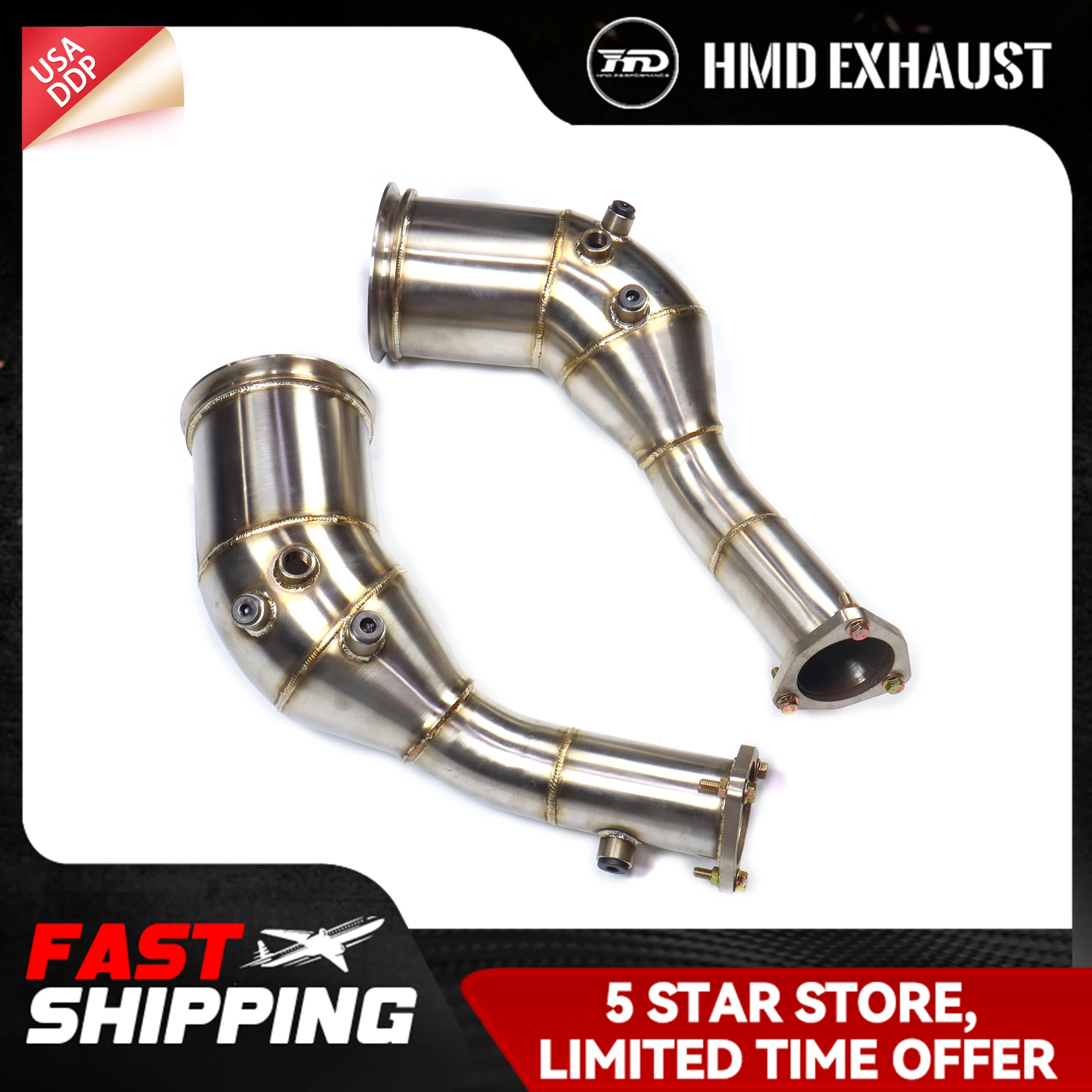 

HMD Downpipe for Audi RS6 RS7 C8 NO Heat shield Exhaust Stainless steel Lossless installation