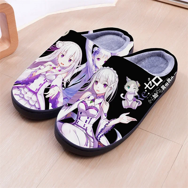 Anime Re:Life in a different world from zero Ram Emilia Rem, zapatillas de Cosplay, zapatos familiares de algodón Unisex para adultos, regalo