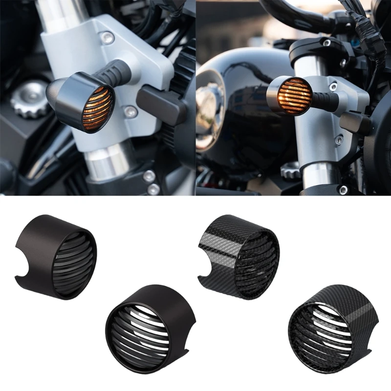 Motorcycle Front Rear Turn Signal Light Grill Guard Cover Tail Indicator Lamp Protector For Qjmotor SRV300 Srv 350 40GF