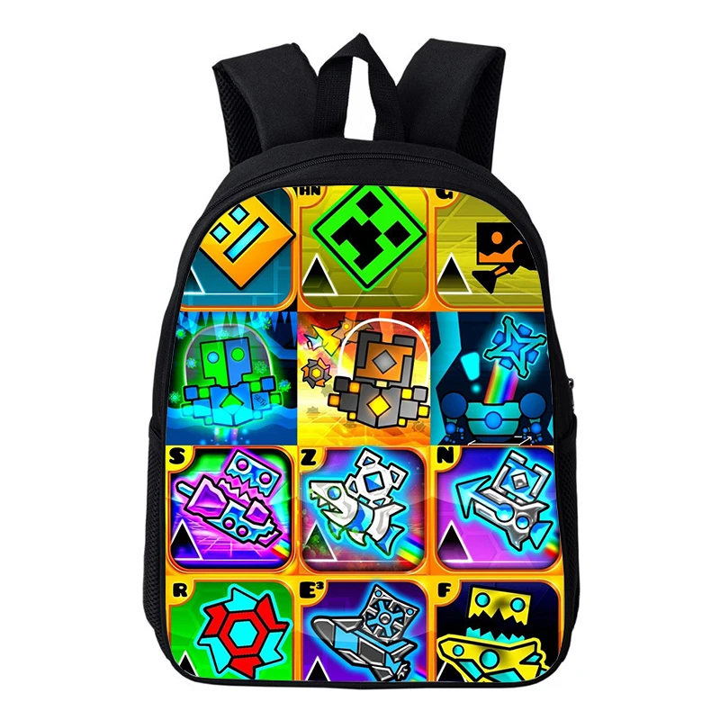 Geometry Dash Backpack Boys Girls Cartoon Kindergarten School Bag Angry Dash Children Backpack Kids Orthopedic Backpack Mochila