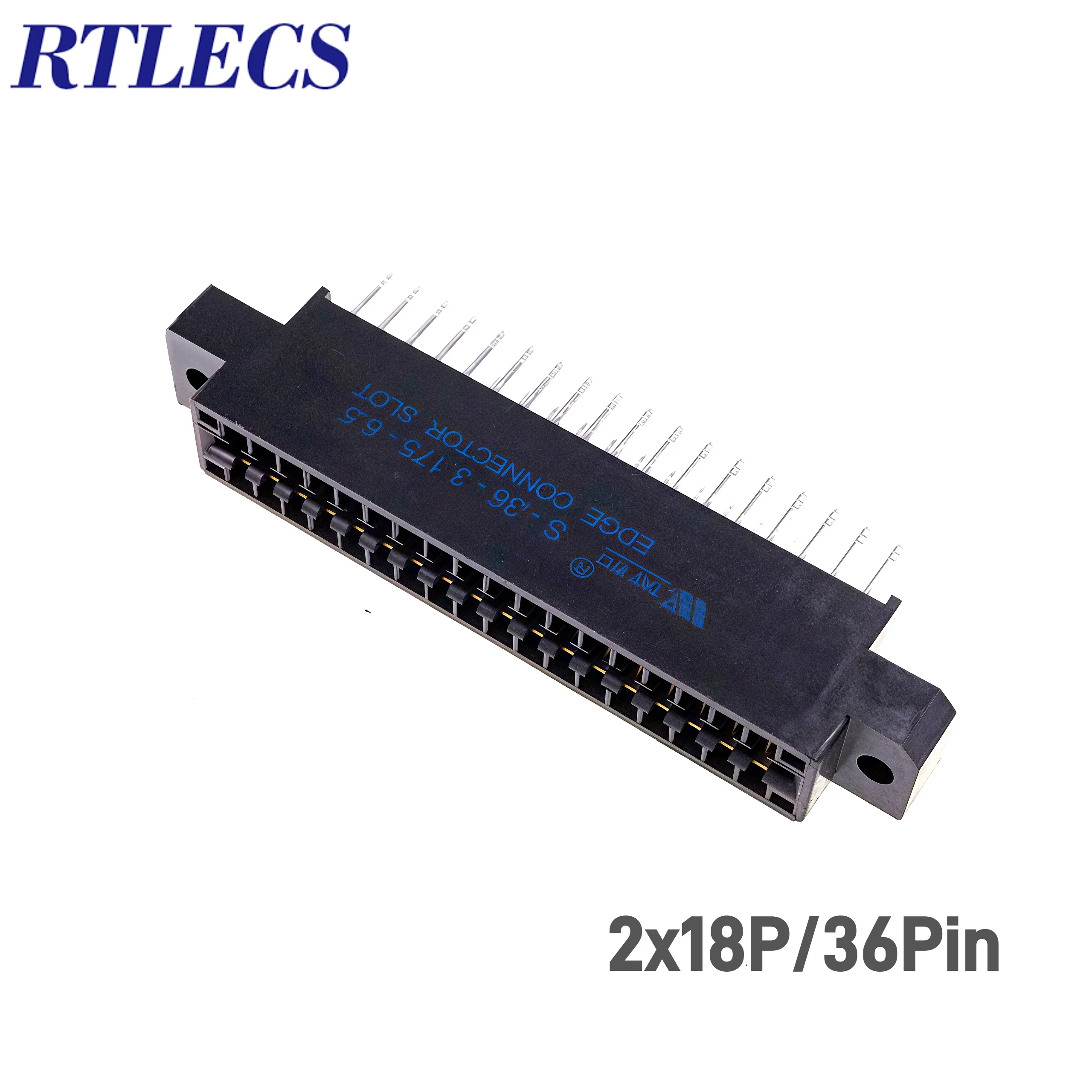 5pcs Edge Connector Slot 3.175 mm Pitch 30 36 40 44 56 60 72 80 86 100 Pin PCB Gold Finger Board Socket Through Holes Flange