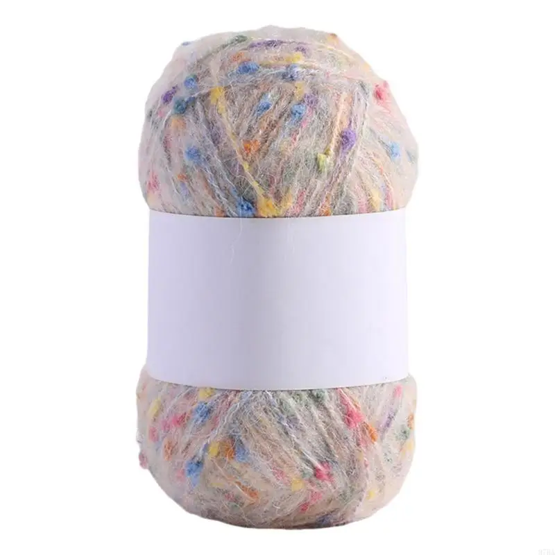 97BA 3 لفات غزل للحياكة اليدوية قوس قزح اللون نقطة الموهير غزل مريح خيوط من الكروشيه غزل ناعم للأوشحة شالات البطانيات