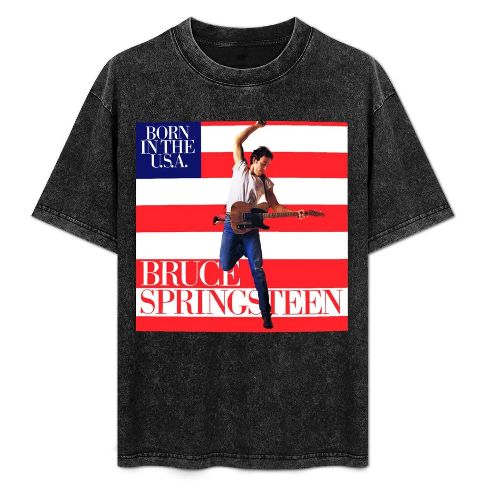 

Born in the USA (HQ) 2 T-Shirt Retro Style Print Casual Top