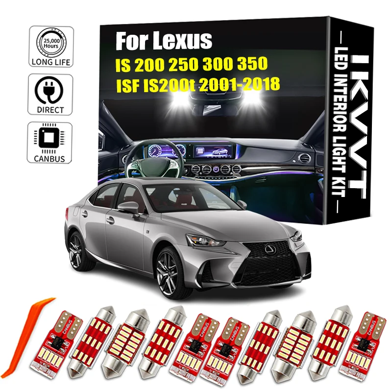 

IKVVT Canbus для Lexus IS 200 250 300 350 F 200t IS200 IS250 IS300 IS350 ISF IS200t Светодиодный комплект внутреннего купольного освещения для карт Автомобильные аксессуары