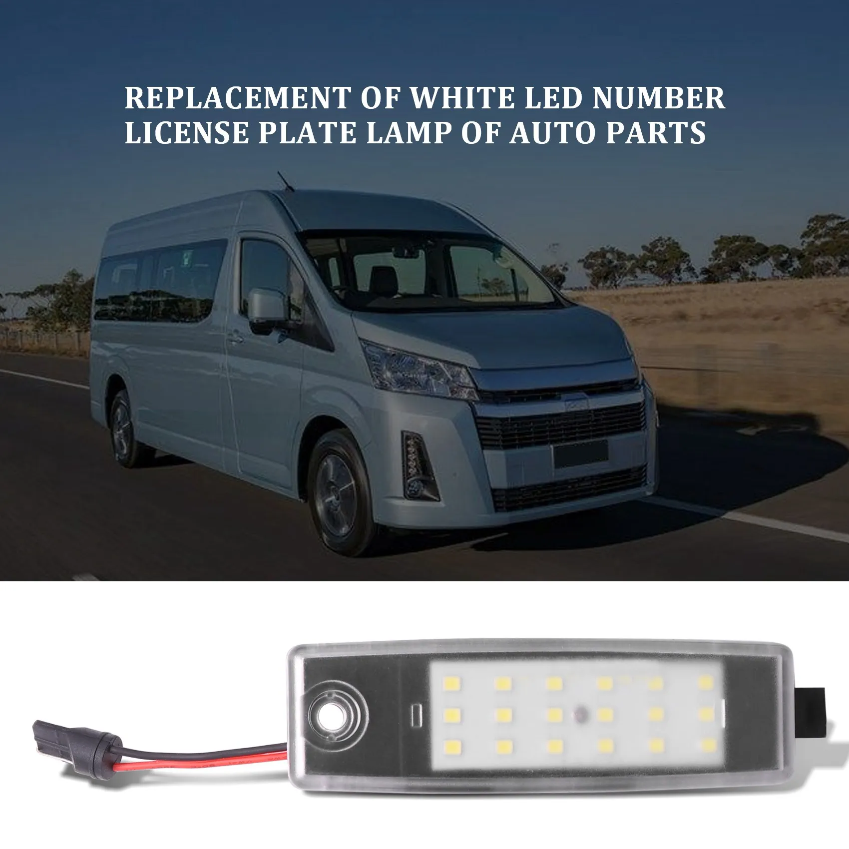 White Led Number License Plate Light Replacement For Toyota Hiace Hi-Ace H200 2004-2012 Car Accessories