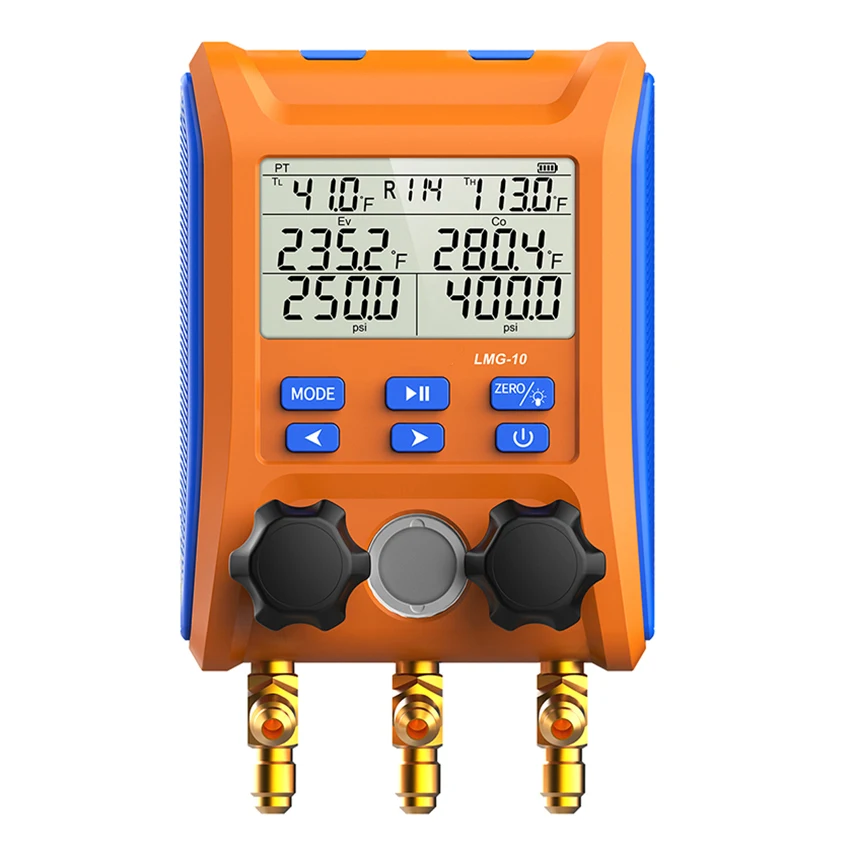 Digital Manifold Gauge Hvac Manômetro Ferramentas ac 2-way Válvula ar Condicionado Sistema de Refrigeração Vazamento Tester Lmg10
