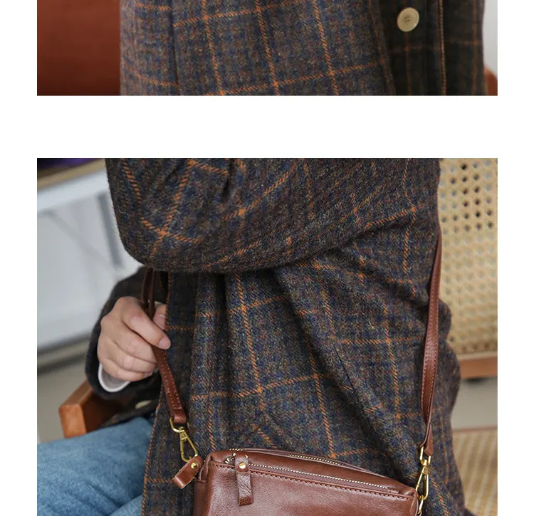 PNDME Vintage handgefertigte Damen-Umhängetasche aus pflanzlich gegerbtem Rindsleder für Outdoor-Reisen, weiche Damen-Umhängetasche aus echtem Leder – Detail 12