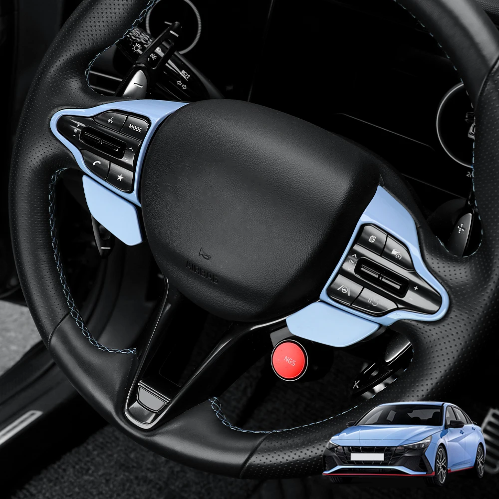 Carbonfaser-Stil Lenkradrahmenabdeckung Zierleiste Innenraumzubehör LHD/RHD für Hyundai Veloster N 2019-2023 Kona N I30N – Detail 13