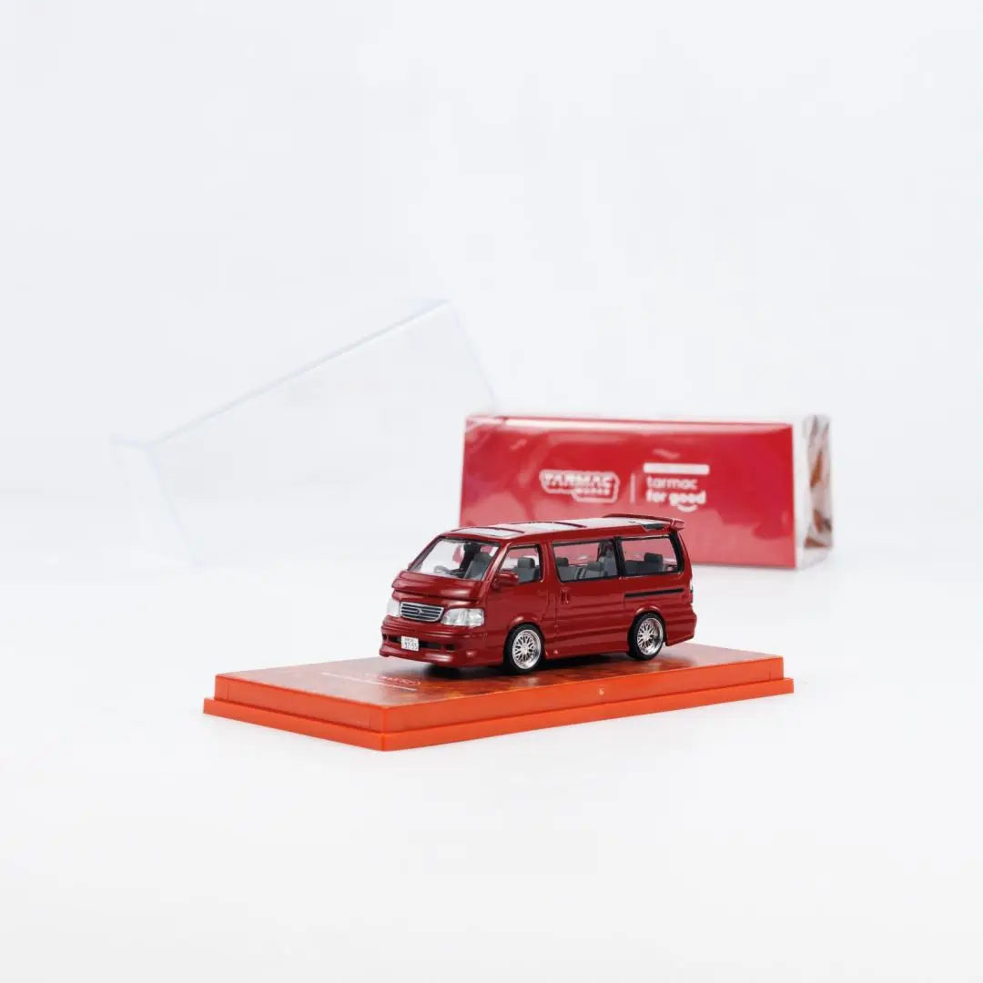 

Tarmac Works 1:64 Hiace Wagon Custom Red Diecast Model Car