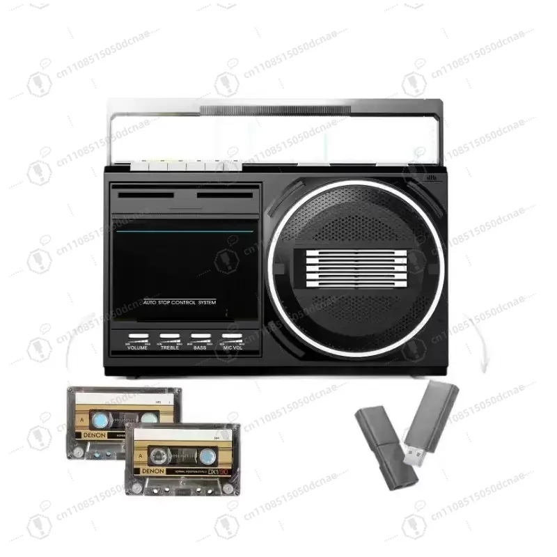 Nuevo grabador de cinta retro, grabadora de cinta nostálgica, radio cassette, tarjeta de inserción, micrófono estéreo Bluetooth, para acampar al aire libre