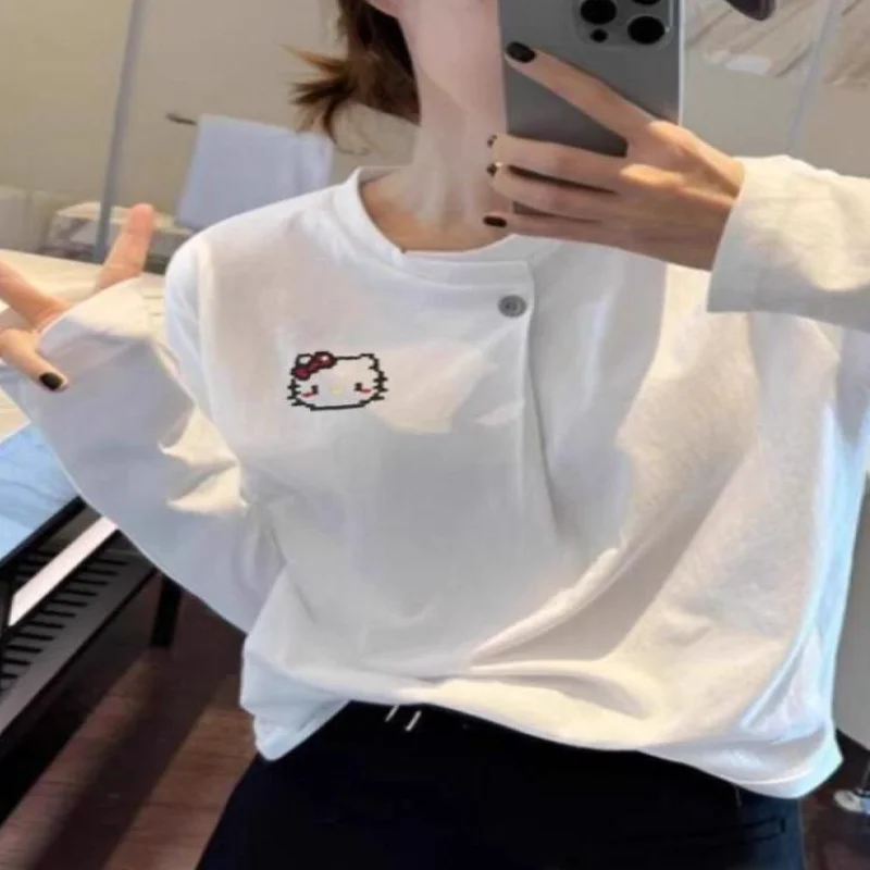 Sanrio dessin animé pull Hello Kitty longue Style doux pull Style coréen fille impression lâche printemps et automne Style pull