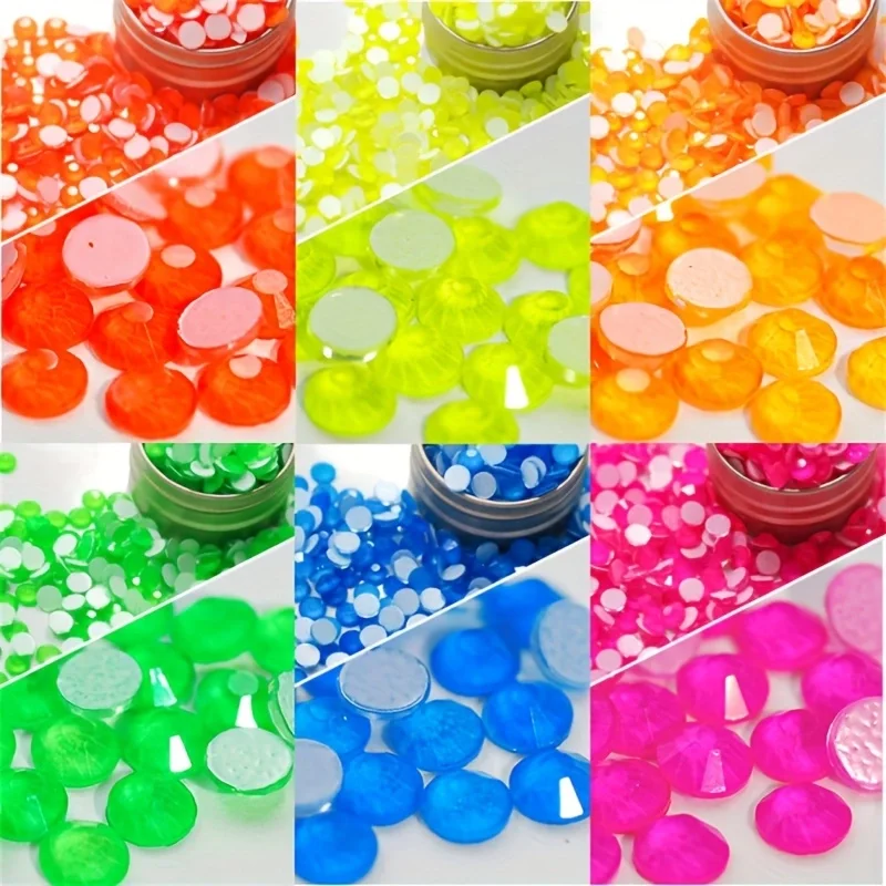 Neon Rhinestones SS16-SS20 flatback Glass Crystal  Non Hotfix Rhinestones for Nail Art Clothes Decorations Crafting DIY