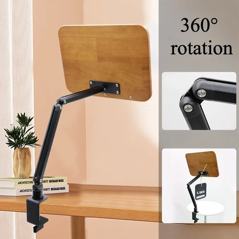 2 in 1 Phone Holder for Desk / Bed - Ultra Sturdy Cell Phone Stand for Desk Extendable Arm Stand Fits for All Inch Phones Pad