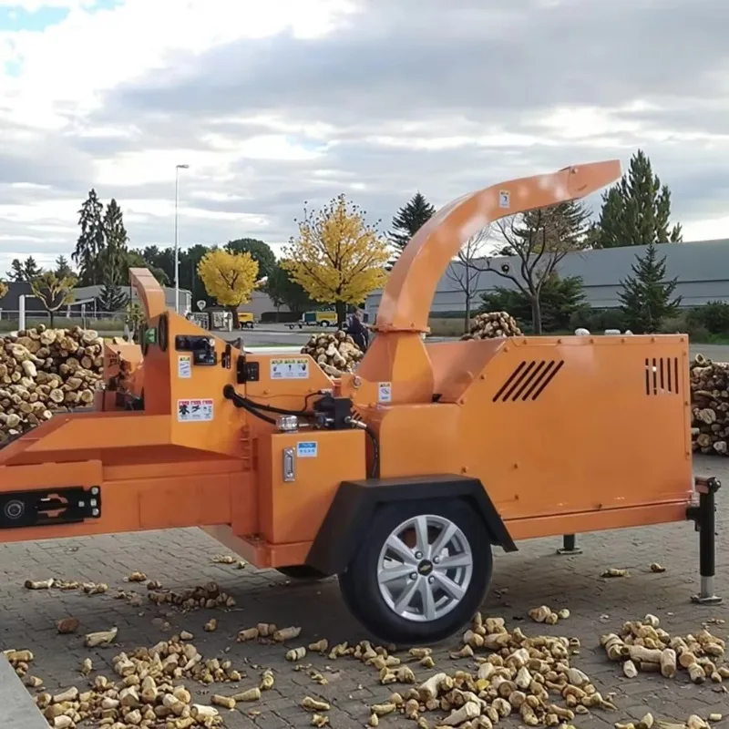 50HP Diesel Drum Type Heavy Duty Wood Chipper Machine Branch Wood Crusher Machine for Biomass Fuels Mulch Making Projects Sale