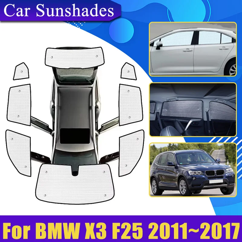 

Car Full Coverage Sunshades For BMW X3 F25 2011-2017 2015 Sun Shade Anti-UV Privacy Blocks Cars Heat insulation Auto Accessories