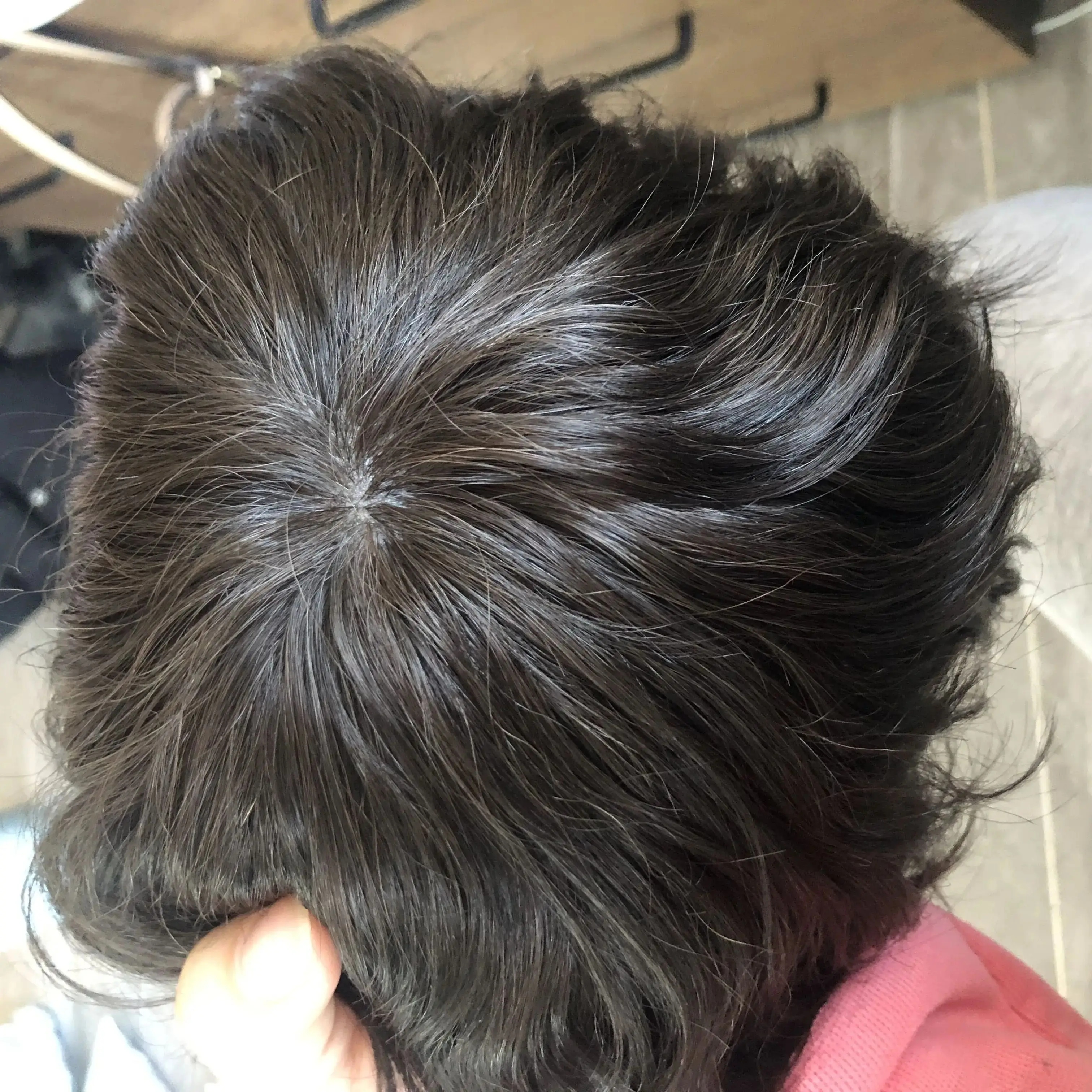 باروكات شعر بشري ريمي طويل الأمد بطول 6 بوصات، خط شعر طبيعي متين باللون البني الداكن # 2 # 3 شعر مستعار حريري مستقيم بقاعدة PU للحقن الكامل