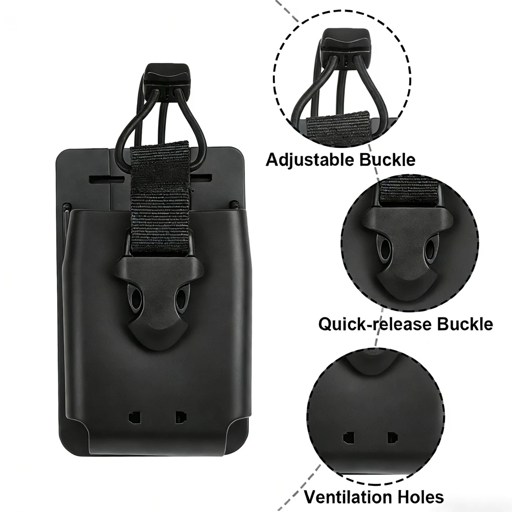 Quick Release Radio Holster 360° Rotation Universal Walkie Talkie Case TPU Molle Interphone Holder with Belt Clip for Belt Vest - view 3
