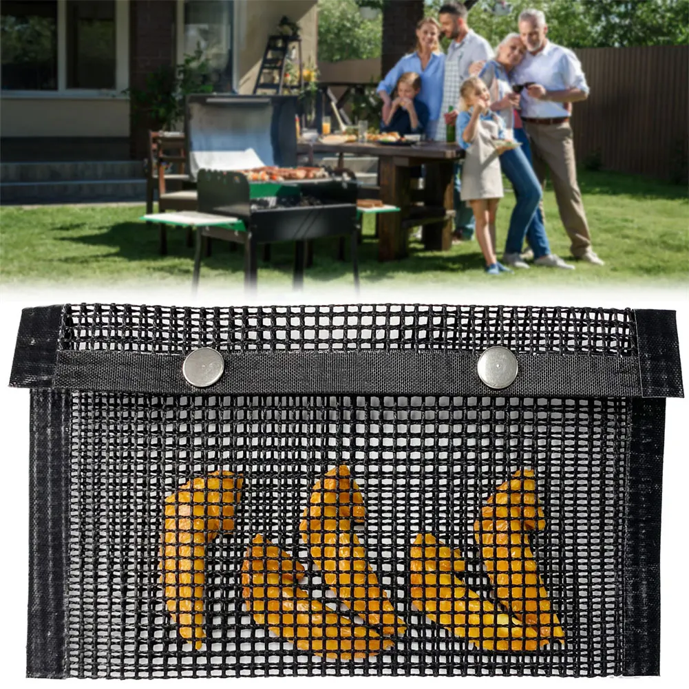 

Barbecue Bag Non-Stick Mesh Grilling Bag For Vegetables Mesh Design Effortless Cleanup Outdoor Camping Grilling Accessories