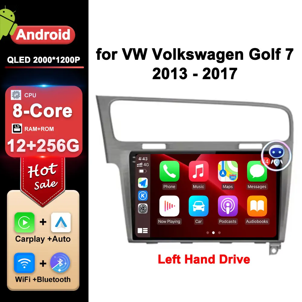 

10 inch Left Hand Drive for Volkswagen Golf 7 2013 - 2017 DSP Stereo Car Radio Multimedia Player GPS Navi Android OS Auto Tools