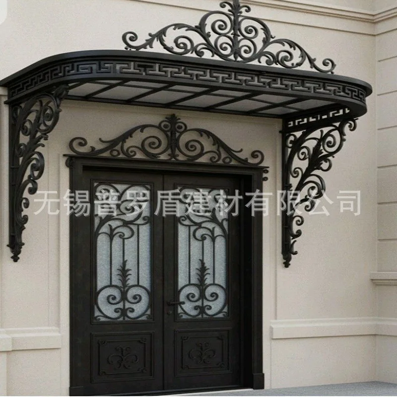 HT Customized French wrought iron door, forged double door, villa garden garden ,  canopy manufacturer