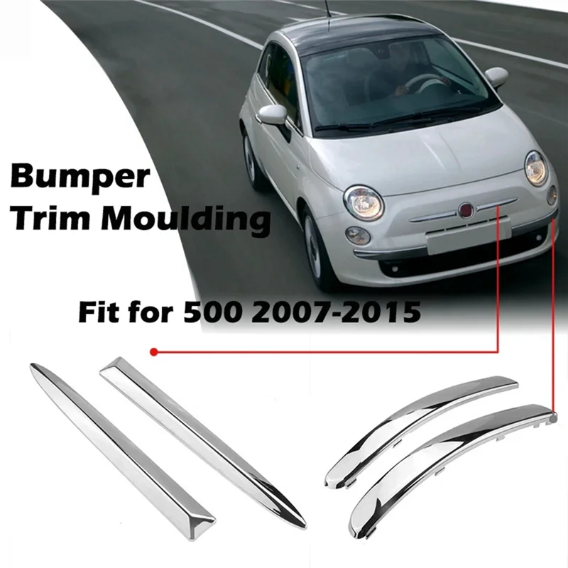 

4 шт./компл. накладка на передний бампер, защитные молдинги, хромированные полоски для FIAT 500 07-15 735455041 735455042 735455056 735455057